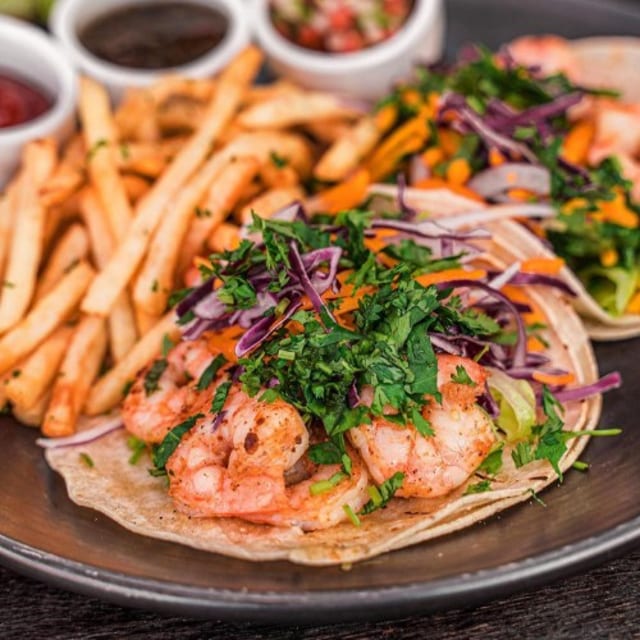 Garlic Butter Shrimp Taco.